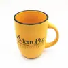 Taza de Cerámica con Esmalte de Doble Color Color Caramelo Impresión de Logo Taza de Café Barriga de Tambor Sudeste Asiático Taza de Comercio Exterior Taza de Regalo