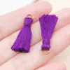 Pendente para Roupa de Mini Borla Multicor de Poliéster com Laços de Seda Gelada Acessório para Pulseira DIY Feito à Mão