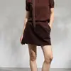 Saia de veludo cotelê em linha A para mulheres, outono inicial 2026 FW estilo coreano, saia midi simples retrô de cintura alta afuniladora