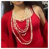 Collares de Moda Europeos y Americanos, Collares de Perlas Multicapa, Exagerados Elegantes, Collares Largos para Clavícula 6470