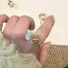 Anillo de Diamantes de Colores Perla Gota de Aceite Estilo Palacio para Mujer, Artesanía Pesada, Lujo Ligero, Temperamento Vintage, Anillo de Moda Único y Moderno