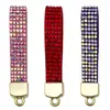 Veludo Misto de 3 Cores com Acessórios de Chaveiro de Diamante Chaveiro de Celular Feminino Cordão de Diamante Cinta Curta Acessórios para Joias DIY