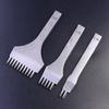 Ferramenta de perfuração e costura manual de couro artesanal DIY aço branco corte oblíquo corte plano corte europeu corte diamante conjunto de 3 peças perfuração