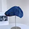 Gorra de Tela Vaquera Lavada Estilo Retro Japonés para Mujer, Gorra de Béisbol de Moda para Adelgazar la Cara Otoño e Invierno, Boina Reversible Versátil de Moda
