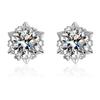 Novos brincos de prata esterlina s925 floco de neve 1 quilate brincos de moissanite feminino estilo coreano amante da moda anel presente lote