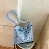 Bolsa Transversal Coreana Nicho Verão 2026 Coreana Poá Plissada Renda Cordão Grande Capacidade Para o Trabalho Bolsa Bolinho Feminina