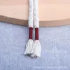 Cuerda Redonda con Borla de Poliéster-Algodón de 6 mm, Cordón Retro, Cuerda para Sudadera con Capucha Casual, Cuerda Trenzada para Cintura de Pantalón