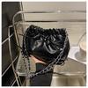 Bolso informal plisado de moda estilo coreano, bolso bandolera con cadena para otoño e invierno 2024, bolso bandolera con múltiples combinaciones para mujer.