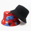 Sombrero de pescador de doble cara con estampado de grafiti transfronterizo para hombres y mujeres, sombrero tipo cubo con protección solar, sombrero casual moderno para exteriores