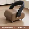 Taburete Pequeño con Ruedas, Taburete Bajo Móvil para Uso Doméstico, Ruedas Giratorias, Taburete Sofá con Respaldo, Taburete para Cambiar Zapatos en la Entrada, Silla Pequeña, Banco de Madera Maciza