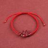 Pulseira de Cinábrio do Zodíaco Chinês para Ano de Aniversário de Mulheres Coelho 2022 Outono e Inverno Novo Cordão Vermelho Feminino ins Pulseira Trançada Feita à Mão