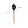 Conjunto de utensílios de cozinha de silicone com cabo de madeira, espátula e colher de silicone resistentes a altas temperaturas, espátula de cozinha de grau alimentício, espátula de panela de silicone com cabo de madeira
