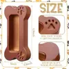 Porta Cartão de Visita Cachorro, Suporte de Mesa de Madeira Osso de Cachorro para Cartões, Organizador de Estilo Rústico com Pegada de Pet, Decoração de Mesa de Escritório