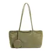Bolso de axila coreano de nicho de gran capacidad para mujer, bolsa baguette de hombro versátil casual de tela de nailon para el verano 2026