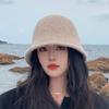 Gorro de invierno de felpa cálido para protección de oídos para niños, estilo japonés, combinable con todo, gorro de cubo tipo pescador para cabeza grande