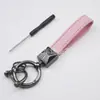 Chaveiro de couro para carro transfronteiriço, chaveiro artesanal com padrão de diamante, chaveiro de casal, chaveiro de bolsa e carro