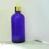 Suministro Listo Botellas de Aceite Esencial Azul de 100 ml con Anillo de Aluminio Electroquímico Gotero de Punta de Plástico Puede Rociar Color Estampado en Caliente Serigrafía
