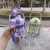 Vaso de Agua de Verano para Niñas de Alto Valor con Ventosa Ins de Gran Capacidad Resistente a Altas Temperaturas Deportivo Transparente Vaso de Acompañamiento con Correa