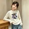 Camiseta Interior de Cuello Redondo para Niñas Estilo Nuevo 2026 Ropa Interior para Niños de Edad Media y Mayores Polar de Doble Cara Ropa de Otoño/Invierno Camiseta Pulóver Moderna