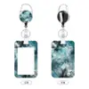 Porta Credencial de Trabajo con Patrón de Mármol, Cordón, Correa para el Cuello, Clip Retráctil, Insignia de Empleado UV, Porta Tarjeta de Identificación, Porta Tarjeta de Autobús