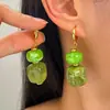 Pendientes Ovalados de Ojo de Tigre Estilo Retro Maillard Pendientes de Color Café para Otoño e Invierno de Gama Alta Pendientes de Lujo Accesible para Mujeres