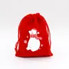 Fornecimento Direto Transfronteiriço Grande Saco Vermelho de Veludo de Natal Saco para Embalagem de Presente de Joias Saco de Presente para Doces de Maçã do Papai Noel