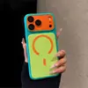 Aplicable a Funda para Teléfono Apple 18promax Rojo Borgoña Ventana Grande iPhone17 Textura de Tela Bloqueo de Color Funda de Succión Magnética 16