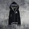 Nuevo en 2026: Sudadera con capucha y cremallera estilo oscuro ins moda callejera Harajuku Y2k moda transfronteriza sudadera lulu