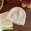 Touca de Tricô para Frio com Circunferência de Cabeça Grande, Turbante de Crochê com Flor para Mulheres, Chapéu Elegante de Lã para Outono e Inverno, Touca Versátil e Quente