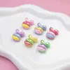 Contas Sino Coloridas Estilo Desenho Animado com Galvanização Lua Fria, Contas Soltas de Resina com Furo Passante de Alto Brilho para Acessórios de Corda de Cabelo DIY