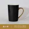 Canecas de luxo com cabo dourado, logotipo personalizado, brindes corporativos, xícaras de cerâmica para hotéis de alto padrão, xícaras banhadas a ouro