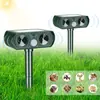 Repelente de Animais Movido a Energia Solar LED Infravermelho Ultrassônico Repelente de Ratos Sensor Infravermelho Repelente de Ratos Repelente de Gatos