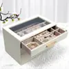 Caja de Almacenamiento de Joyería de Múltiples Capas Tipo Cajón de Gran Capacidad Anti-Oxidación Aretes Anillo Collar Pulsera Caja de Joyería