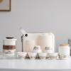 Suet Jade Porcelana Branca National Tide Ink Conjunto de Chá de Viagem Um Bule Quatro ou Seis Xícaras Novo Expresso Chinês Xícara Luz Presente de Luxo Empresarial