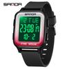 Reloj Digital Cuadrado Multifuncional de Moda de la Marca Sanda para Estudiantes Masculinos Deportes al Aire Libre Escuela Secundaria Reloj Digital Impermeable