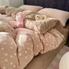 Juego de ropa de cama de cuatro piezas A-class de terciopelo de leche, fresco y simple, para otoño e invierno, cálido y engrosado, terciopelo de coral de doble cara, juego de tres piezas de dibujos animados