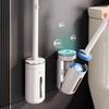 Escova de Vaso Sanitário Descartável Montada na Parede para Banheiro Doméstico, Limpeza sem Ângulos Mortos, Escova de Vaso Sanitário com Cabeças Descartáveis Substituíveis