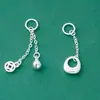 Colgante de borla de moneda de plata maciza S925 Accesorio de collar de cuerda trenzada con cuentas DIY