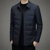 Chaqueta Ligera de Plumas para Hombre de Invierno Cálida Cuello Camisa Abrigo de Plumas Versátil Casual de Negocios Top para Hombres de Mediana Edad y Jóvenes