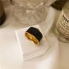 Anel Opcional Tricolor com Esmalte Retro Francês Feminino Ins High-end Estilo Coreano Anel Estilo Europeu e Americano Anel de Dedo Distintivo Tendência