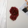 Moda Transfronteriza Hecho a Mano Parches de Tela de Flores Plegadas Accesorios Decorativos de Tres Capas con Cuentas Vestido Suéter para Mujer Flores Tridimensionales