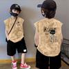 Chaleco Tie-Dye de Moda para Niños Verano 2025 Nueva Marca de Moda Ins para Niños Estilo Callejero Chaleco sin Mangas de Algodón Puro
