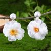 EZ5597 Aretes de Perlas Europeos y Americanos Transfronterizos Colgante de Flor Aretes Delgados para la Cara Joyería para Mujer de Hermosas Flores de Primavera y Verano