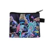 Grupo de Chicas Cazadoras de Demonios K-Pop Cartera Corta de Poliéster Diseño Simple Cartera con Estampado de Anime Portatarjetas para Monedas y Tarjetas Portátil