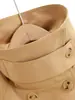 Nueva colección de primavera y otoño de gabardinas estilo británico para mujer, con solapa grande, diseño de doble botonadura, charreteras, cinturón para ceñir la cintura y ribete de volantes.