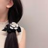 Cuerda para el cabello con flor de camelia, banda para el cabello de intestino grueso de celebridad de internet, cuerda para el cabello con banda elástica, lazo de cinta para atar el cabello para mujer, accesorios para el cabello
