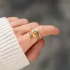 Anillo de Estrella con Relleno de Meteoritos de Colores Más Vendido de Amazon para Mujer, Celebridades de Internet Japonesas y Coreanas, Anillo Abierto Estilo Lujo Ligero, Suministro Transfronterizo