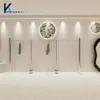 Estantes de Exhibición para Tiendas de Ropa de Mujer, Colgadores de Pared, Percheros de Acero Inoxidable Brillante, Estantes Centrales (Islas), Estanterías de Piso para Ropa de Hombre