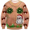 Sudadera Redonda de Navidad Más Popular de Amazon 2025 Casual Divertida Sudadera con Estampado 3D para Hombre y Mujer