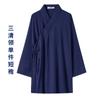 Traje Taoísta de Verão Wudang Lapela Inclinada Colarinho Sanqing Robe Taoísta para Homens e Mulheres Traje Taoísta Vestido Longo Algodão e Linho Traje Taoísta para Mulheres